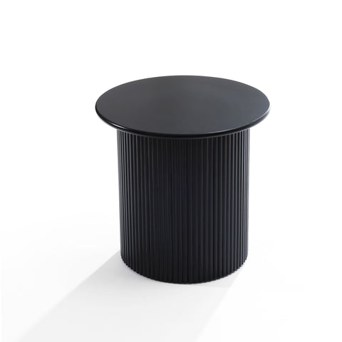 Collin black fluted accent end table, short