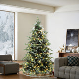 Pre-Lit  Green Full Christmas Tree with pinecones,6ft