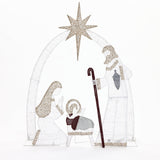 Lighted nativity and christmas tree, clear