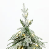 Pre-Lit Green Flocked Artificial Christmas Tree Potted,4.4Ft