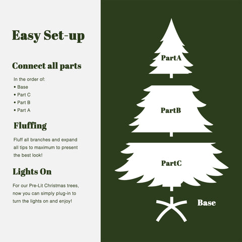 7Ft Pre-Lit Flocked Fraser Fir Slim Artificial Christmas Tree