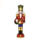 Christmas Nutcracker Red Soldier with Wreath Lights, 3ft
