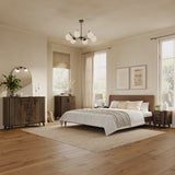 Leo Dark Walnut finish Manufactured Wood End Table Nightstand, 19"W