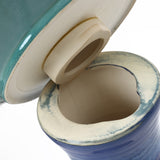 Elegant Ceramic Bird Bath for Outside with Decorative Birds, Blue 20.5''