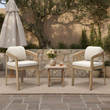 Acacia Wood Outdoor Accent Chair with Cushion