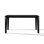 Wenge in ash veneer wood rectangle dining table with rubberwood legs - LuxenHome