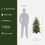 Pre-Lit Green Artificial Pine Christmas Trees ,4ft