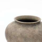 Earthy Gray-Brown Finish Rustic Terracotta Vase, 12.2"W