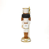 Christmas Soldier Nutcracker Decor in White & Gold with Lights, 4 ft