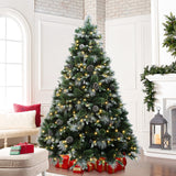 Pre-Lit Mixed Green White Artificial Christmas Trees, 7ft