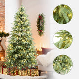 Pre-Lit Green Spruce Christmas Tree with Stand,6.5Ft