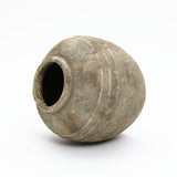 Rustic Gray and White Round Terracotta Vase,13.4''