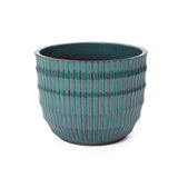 Coastal Blue Ceramic Plant Pot, Decorative Round Planter with Drainage Hole 14.2'' Dia