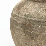 Rustic Gray and White Round Terracotta Vase,11.81''