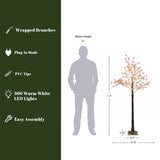 Pre-Lit Pink Baby's Breath Christmas Tree,5.2ft