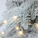 Pre-Lit Flocked Artificial Slender Christmas Tree, 7ft