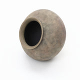 Earthy Gray-Brown Finish Rustic Terracotta Vase, 10.4"W
