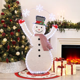 Pre-Lit Snowman Holiday Decoration with Snowflake Arch, 5ft