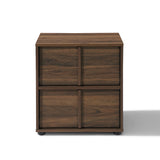 Modern Wood Storage End Table with 2-Drawers,Walnut