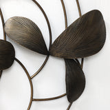Dark Gray Abstract Floral Metal Wall Art Decor, 42"W