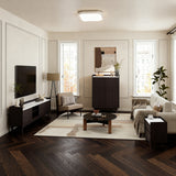 Modi Wenge Wood Storage Cabinet with Raised Sides, 29.5"