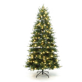 Pre-Lit Green Fir Christmas Tree with Stand,6.5Ft