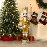 Christmas Soldier Nutcracker Holiday Decor with Wreath, 4FT