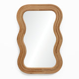 Camila wood frame wavy rectangular wall mirror