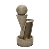 Resin Outdoor Waterfall Fountain with LED Lights, 34.8'' H