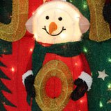 Christmas Lighted with JOY Snowman Family Yard Decoration,39.4''