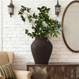 Dark Brown Rustic Vase, 13.4'' H