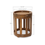 Acacia Wood Outdoor Side Table with Removable Tray Top, 22.4'' H