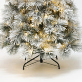 Pre-Lit Branches Snowy Christmas Tree with Stand,6.5Ft