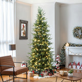 Pre-Lit Green Artificial Christmas Trees with Stand,7.5ft