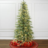 Pre-Lit Green Artificial Christmas Tree with Stand, 6.5ft