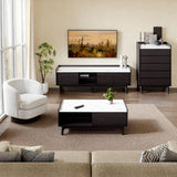 Modi Wenge Faux Marble Top Manufactured Wood TV Console Table, 62"