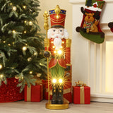 Christmas Soldier Nutcracker Decor with Scepter and Lights, 3ft
