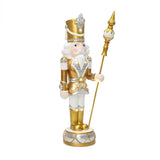 Christmas Soldier Nutcracker in Silver & Gold with Lights, 4 ft