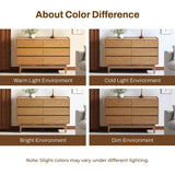 Modern Wood Storage Horizontal Dresser with 2-Drawers,Oak