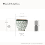 Fade Glossy Green with Brown Rim Ceramic Round Planter, 11.8"