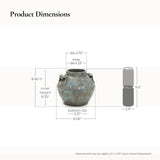 Handmade Round Terracotta Vase,Blue & Brown 8''