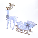 Christmas Sleigh Reindeer Holiday Decor with Lights,Set of 3
