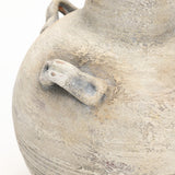 Rustic Off-White with Gray Terracotta Urn Vase,12.4'