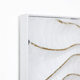 White Metal Wall Decor with Gold Wave Accents, Set of 2, 39.5'' H