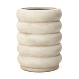 Beige Large Plant Pot with Drainage Hole and Rubber Plug, 23" H