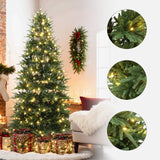 Pre-Lit Green Fir Christmas Tree with Stand,6.5Ft