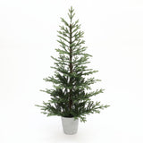 Pre-Lit Green Fir Christmas Tree with Round Pot,5.5Ft