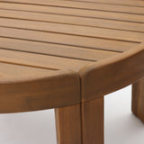Acacia Wood Outdoor Round Coffee Table, 27.5" Dia