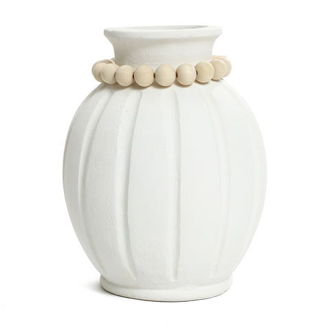 Modern white tall round vase