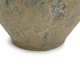 Brown & Gray Round Terracotta Vase with Handles,10.8''